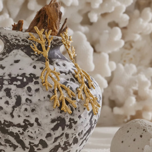 Coral Pearl Earrings