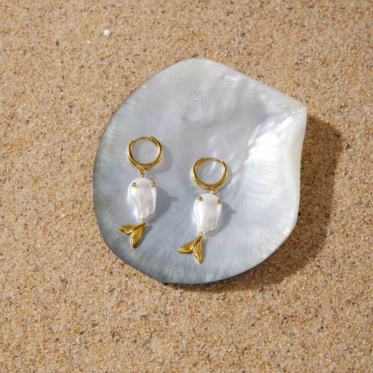 Pearl Fish Earrings