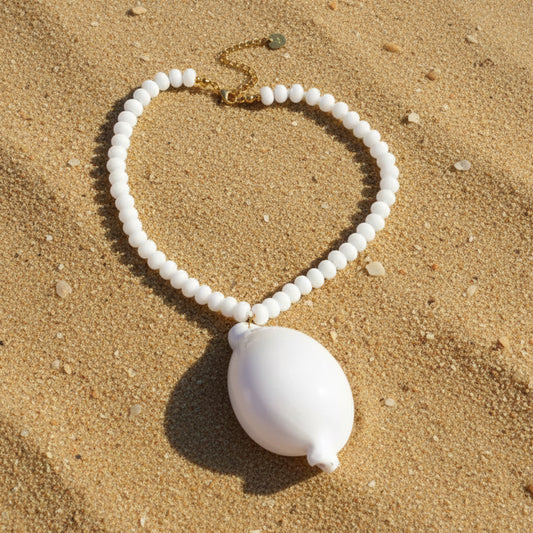 White Cowrie Pendant Necklace