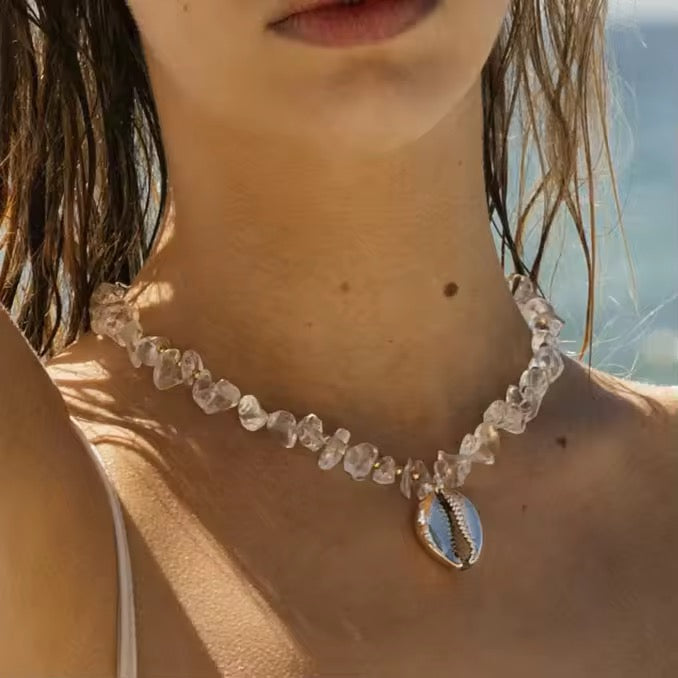 Crystal Tide Shell Necklace