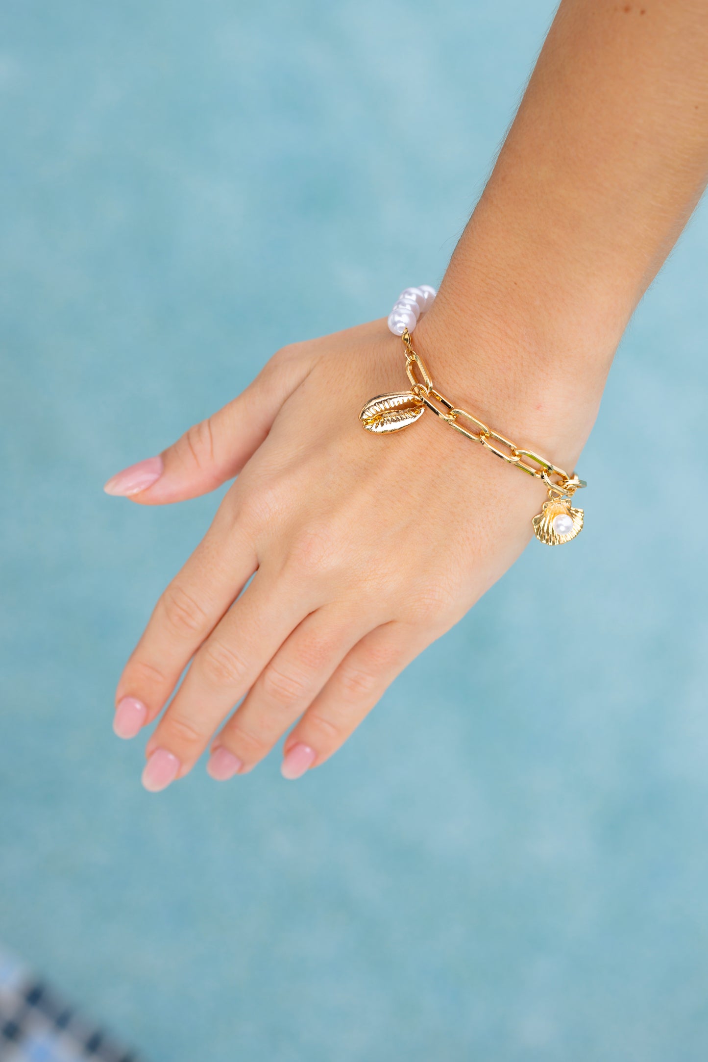 Beach Starfish & Shell Pendant Bracelet