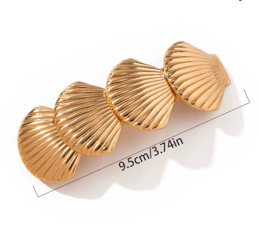 Golden Shell Hair Clip