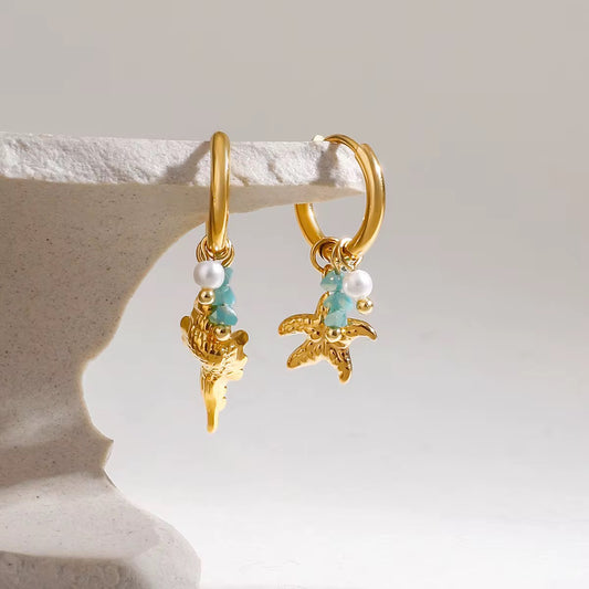 Mermaid Charm Hoops