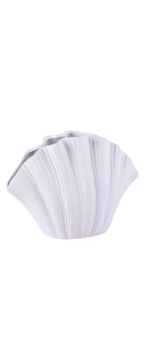 Coastal Ceramic Shell Vase
