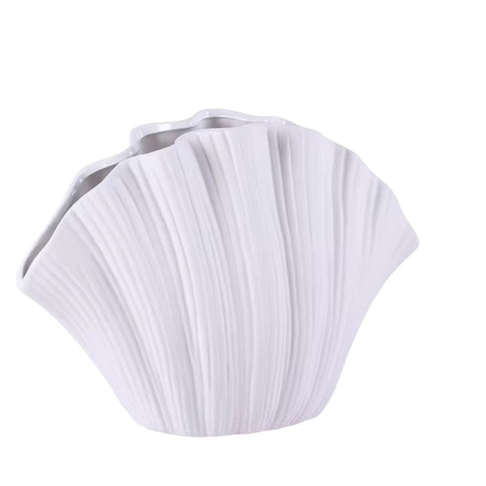 Coastal Ceramic Shell Vase