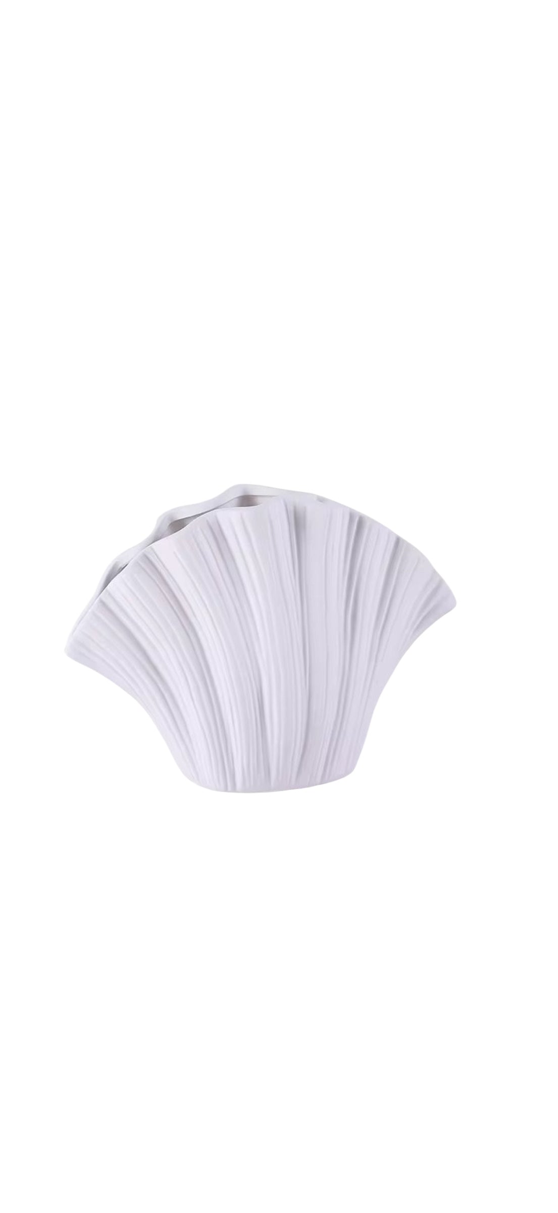 Coastal Ceramic Shell Vase