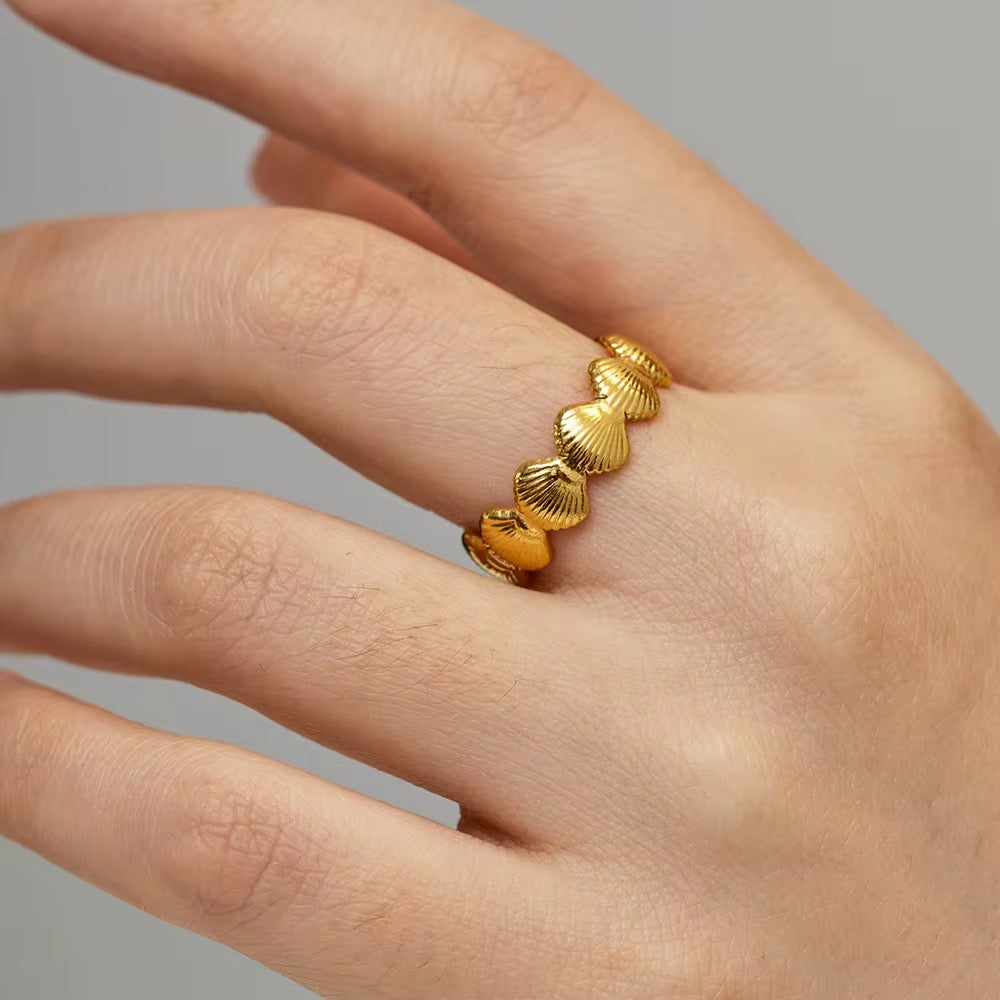 Golden Seashell Ring