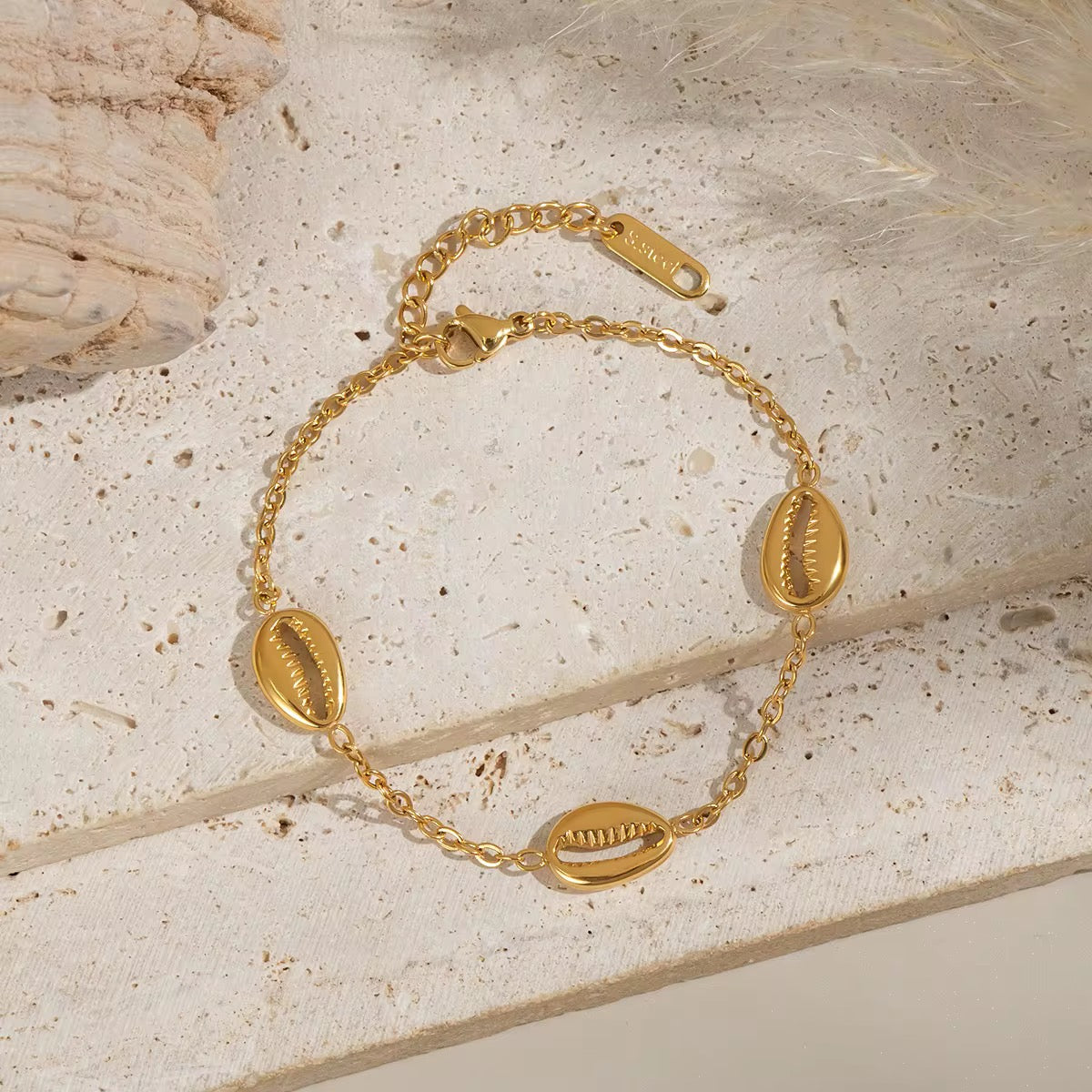 Golden Cowrie Shell Bracelet