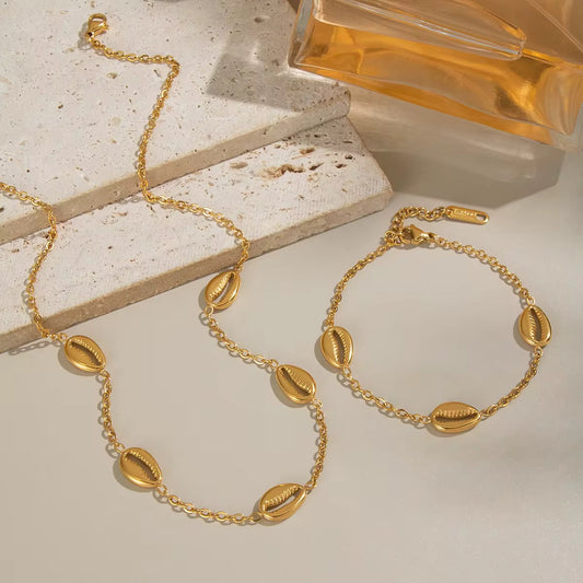Golden Cowrie Shell Necklace