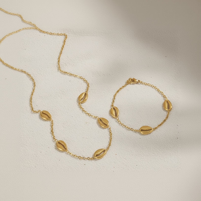 Golden Cowrie Shell Necklace