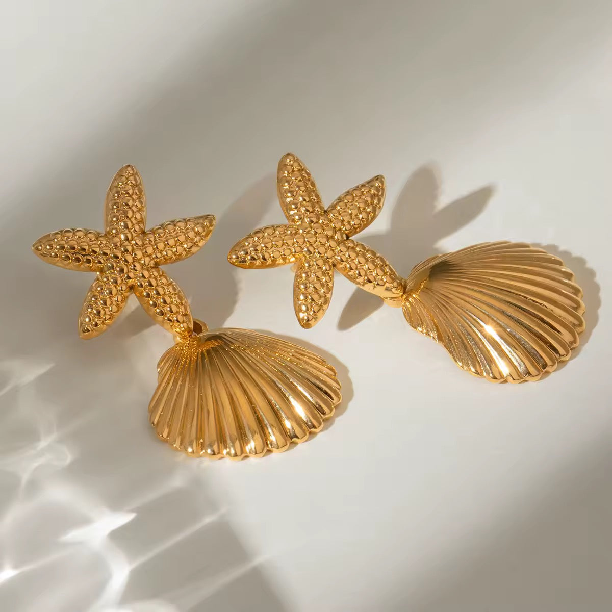 Starfish Shell Earrings