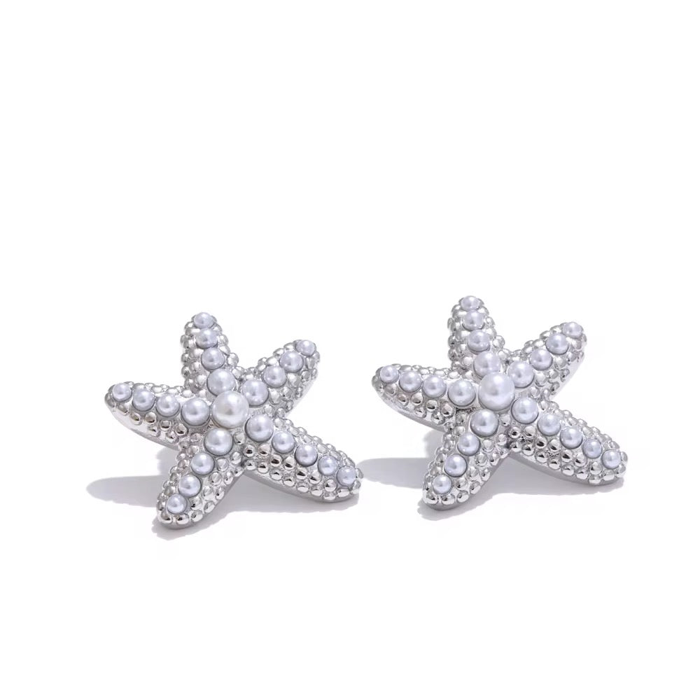 Pearl Starfish Earrings