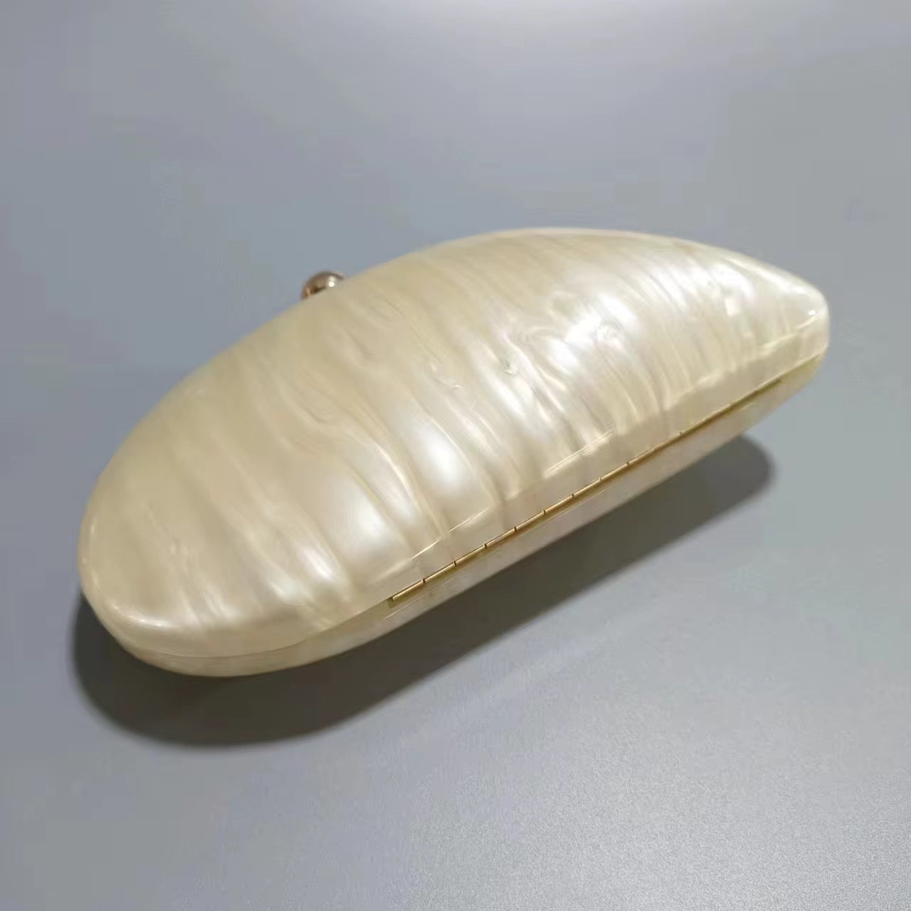 Pearlescent Shell Clutch Bag