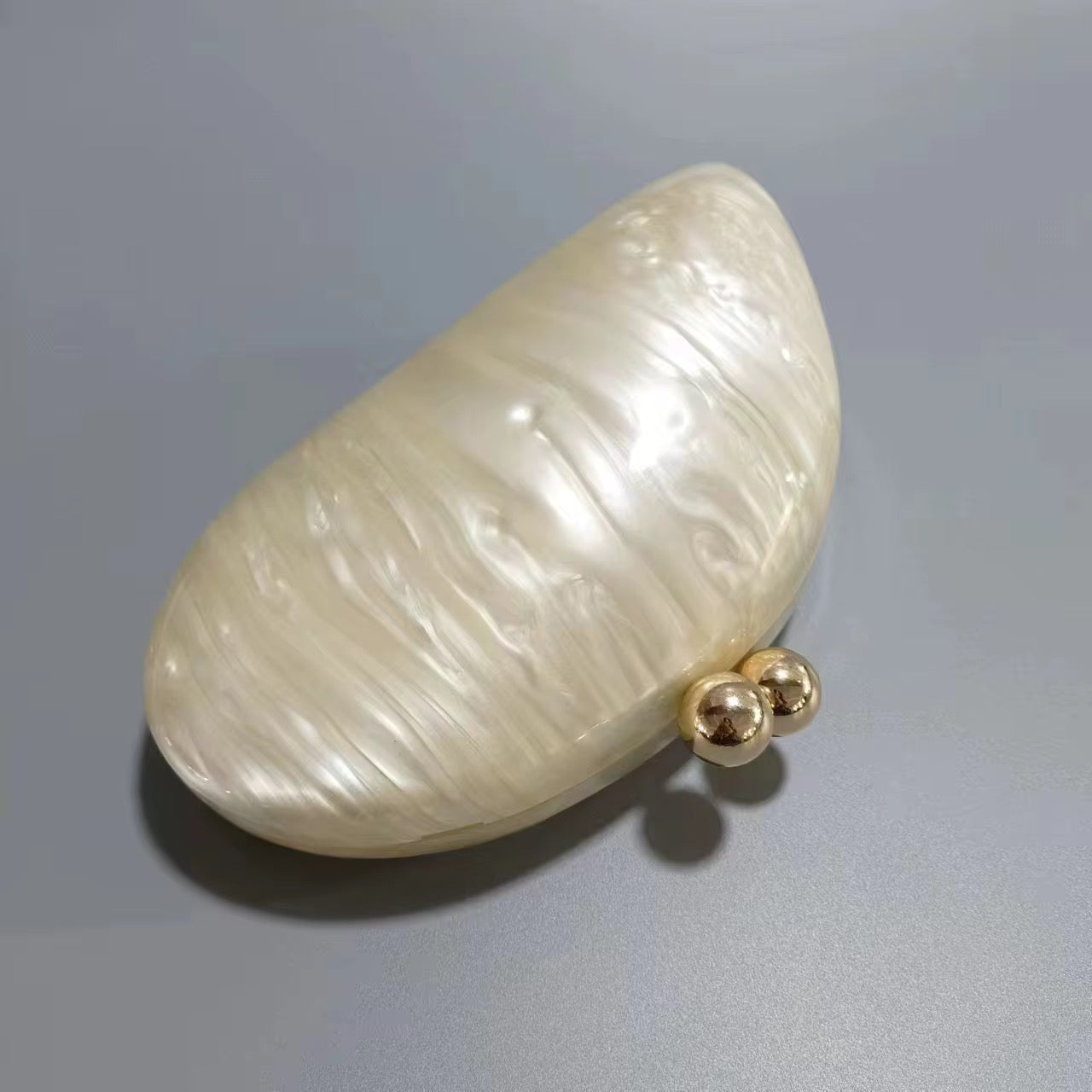 Pearlescent Shell Clutch Bag