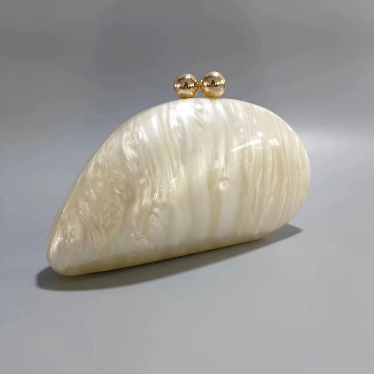Pearlescent Shell Clutch Bag