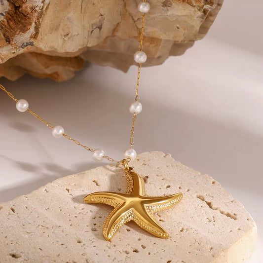 Golden Starfish Necklace