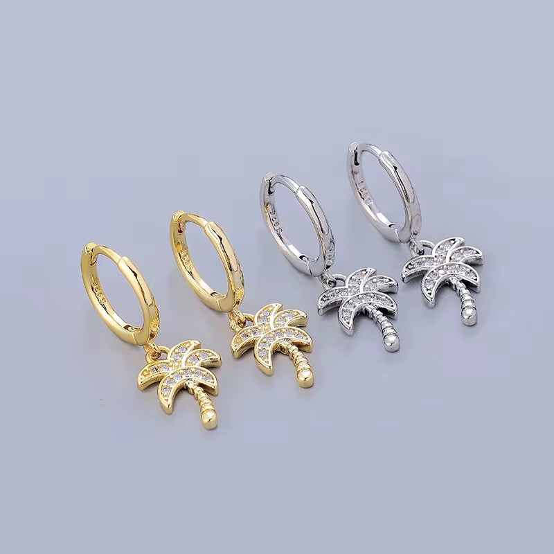 Shimmer Palm Tree Earrings