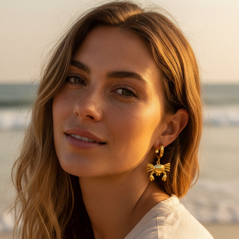 Golden Crab Earrings