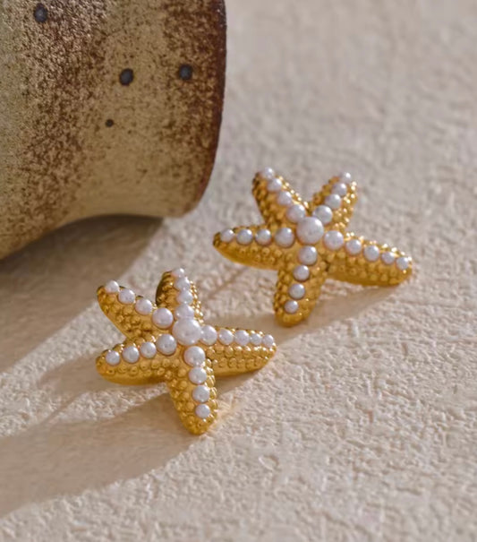 Pearl Starfish Earrings