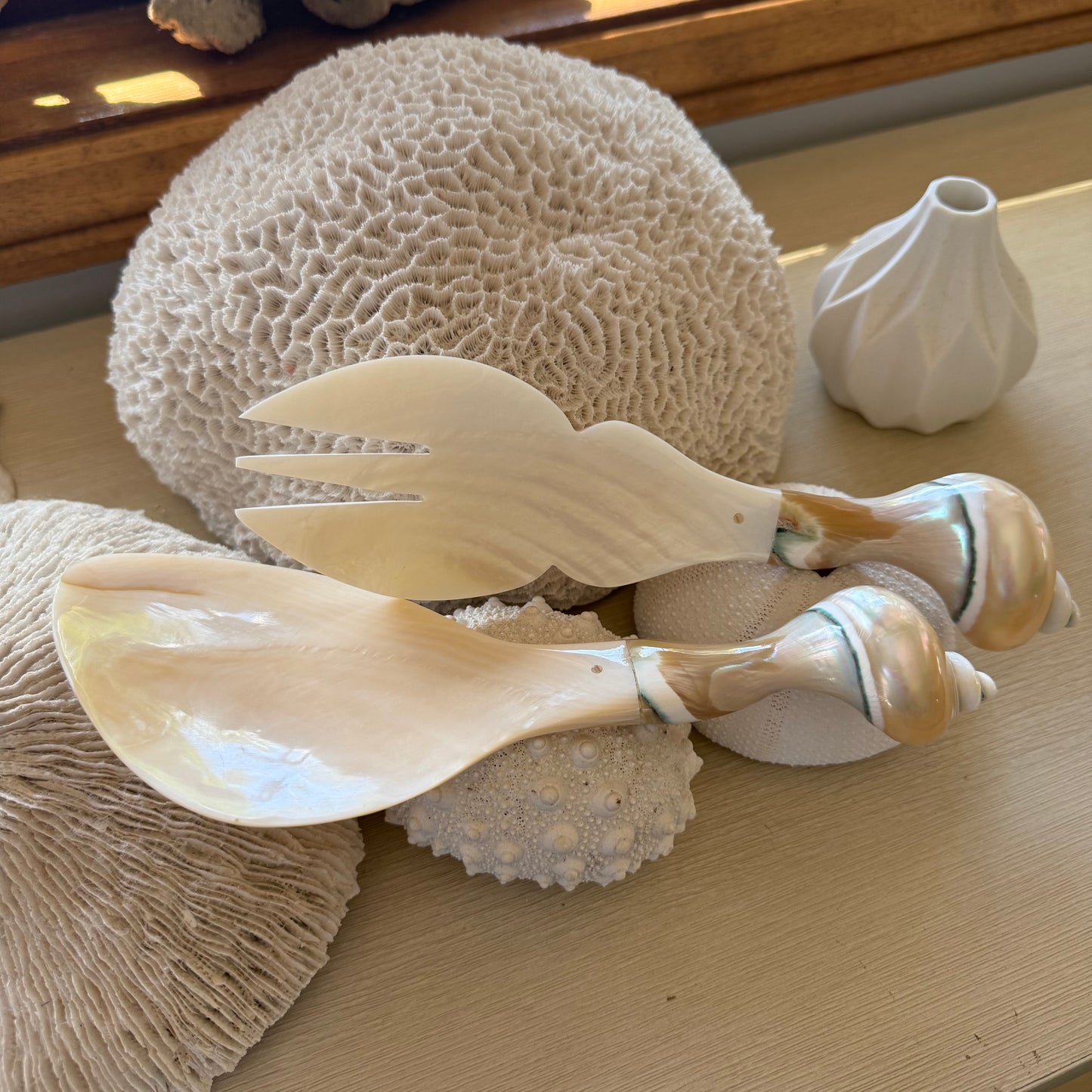 Handmade Shell Salad Servers