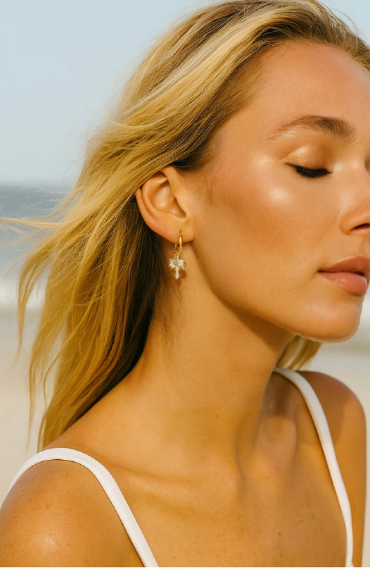 Shimmer Palm Tree Earrings