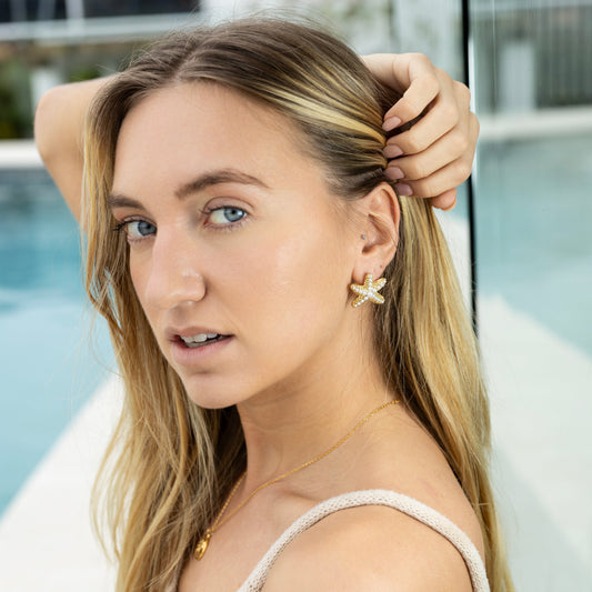 Pearl Starfish Earrings