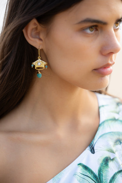 Aqua Crystal Drop Earrings