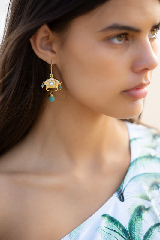 Aqua Crystal Drop Earrings