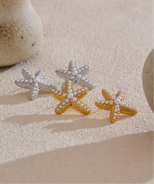 Pearl Starfish Earrings