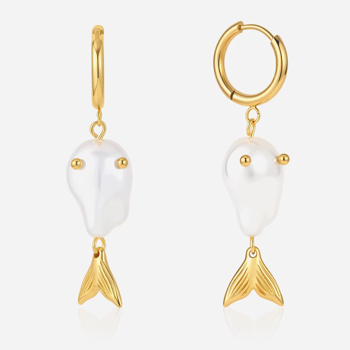 Pearl Fish Earrings