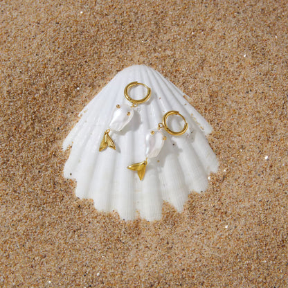 Pearl Fish Earrings