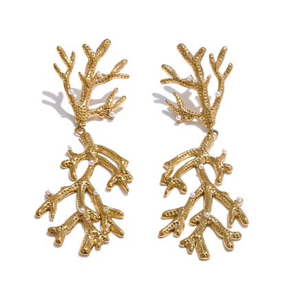 Coral Pearl Earrings