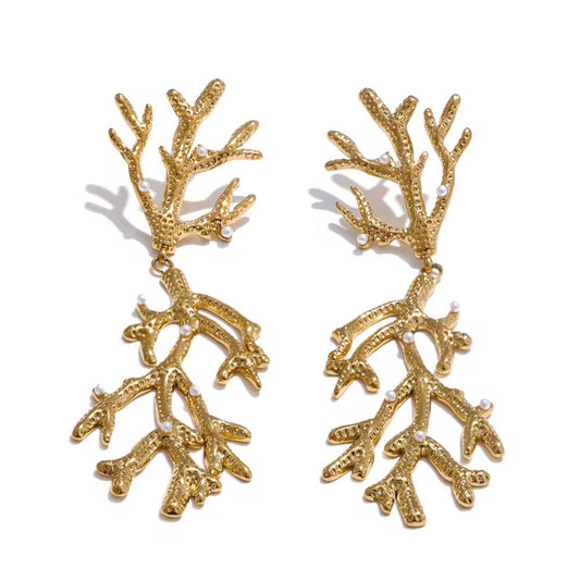Coral Pearl Earrings
