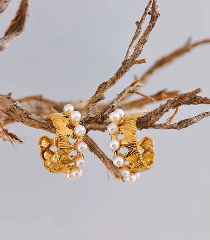 Shell and Pearl Earrings