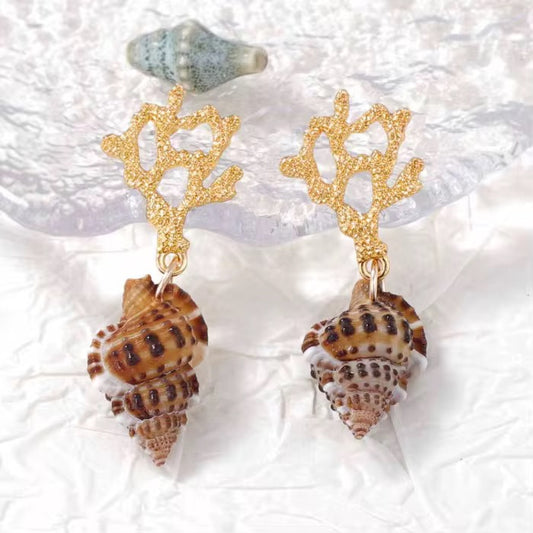 Coral Tide Shell Earrings