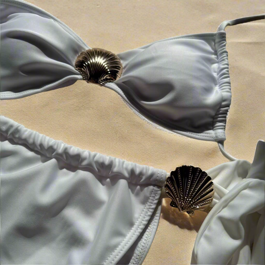 Cloud Break Shell Bikini White
