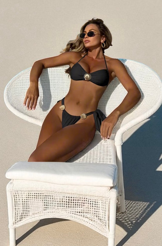 Cloud Break Shell Bikini Black