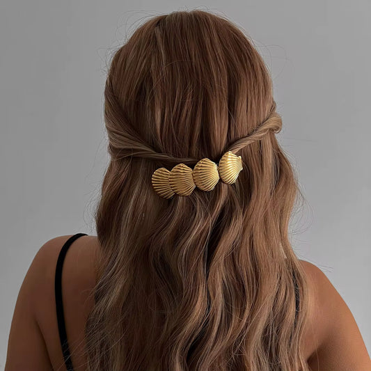 Golden Shell Hair Clip