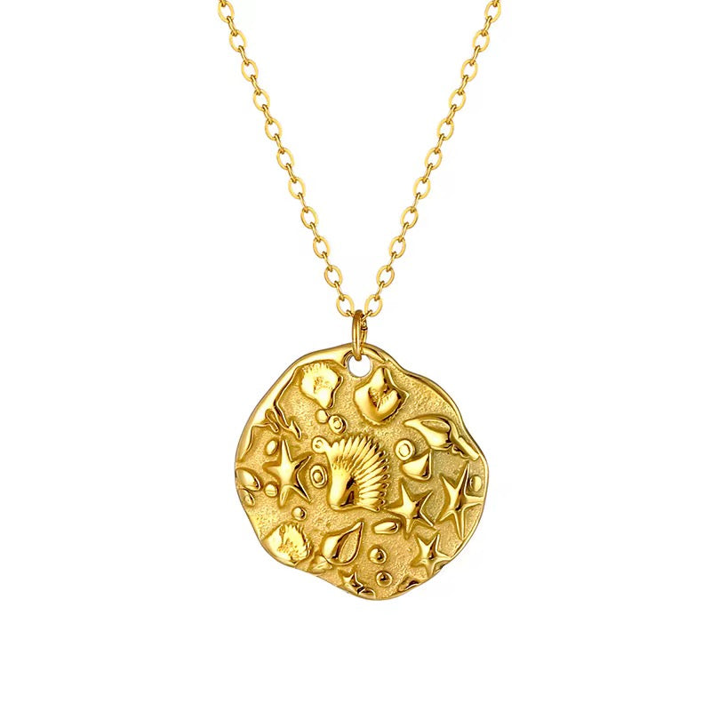 Golden Tide Medallion Necklace
