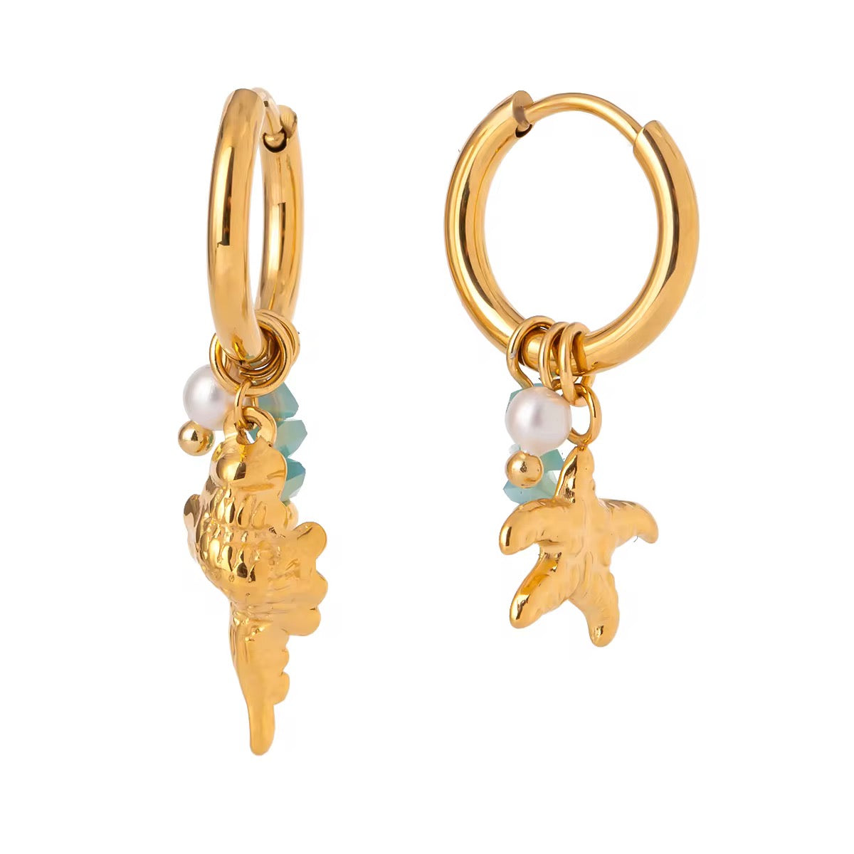 Mermaid Charm Hoops