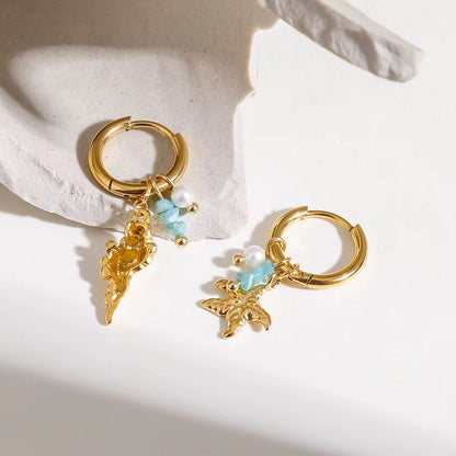 Mermaid Charm Hoops