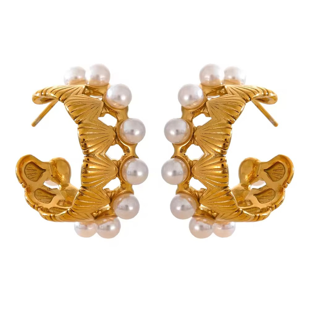 Shell and Pearl Earrings