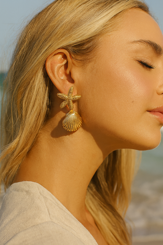 Starfish Shell Earrings