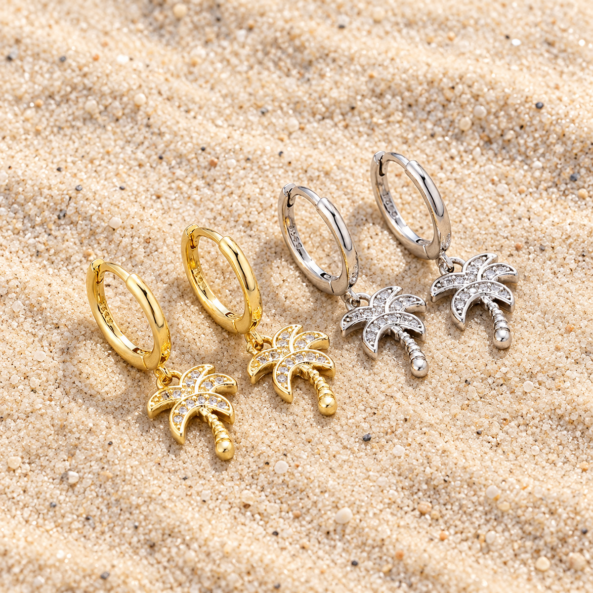 Shimmer Palm Tree Earrings