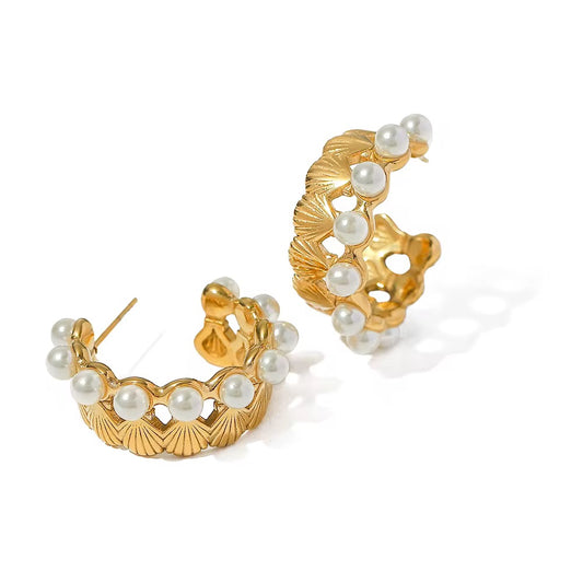 Shell and Pearl Earrings