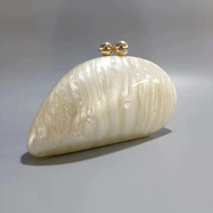 Pearlescent Shell Clutch Bag