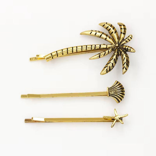 Three piece Beach Coconut Hair Pin Set
