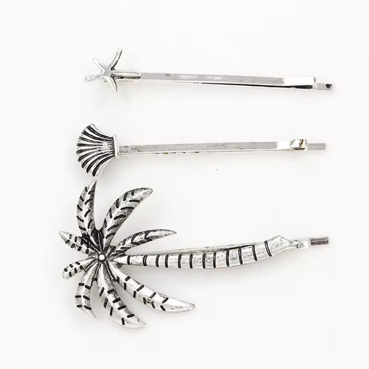Three piece Beach Coconut Hair Pin Set