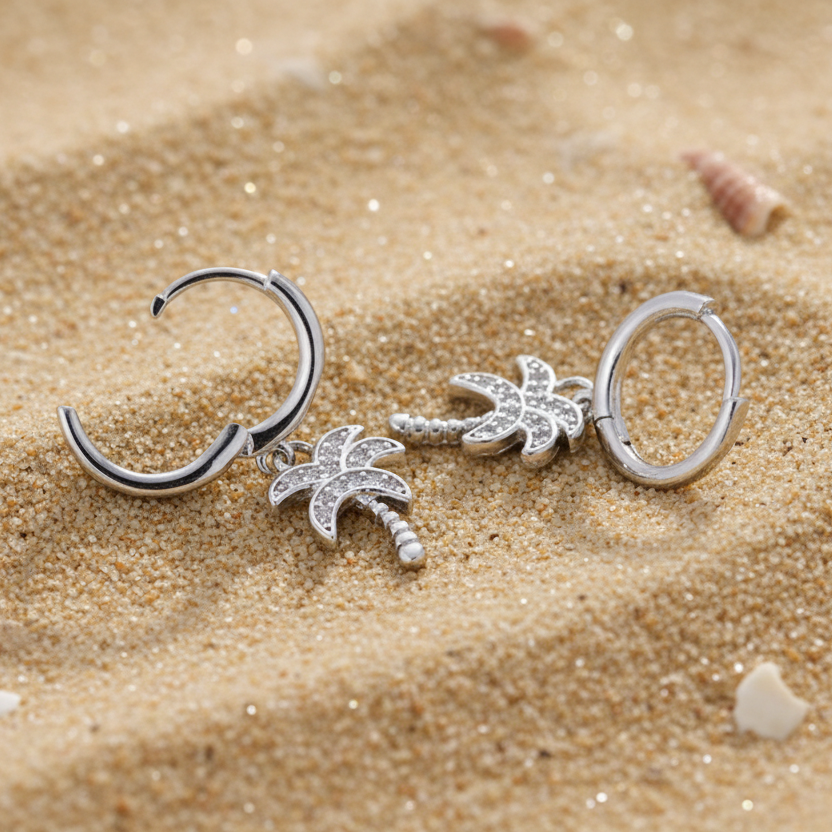 Shimmer Palm Tree Earrings