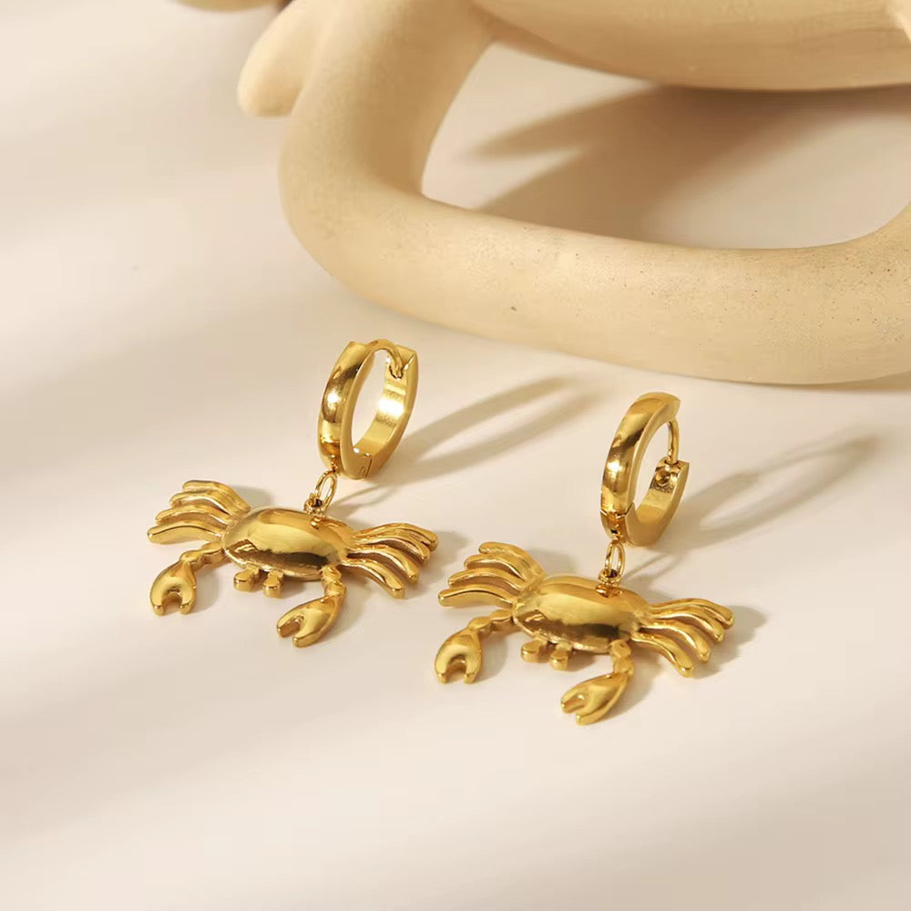 Golden Crab Earrings